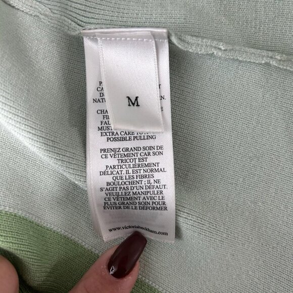 VVB Victoria Beckham Sweater Womens Medium Colorblock Turtleneck Pullover Boxy - Picture 9 of 11